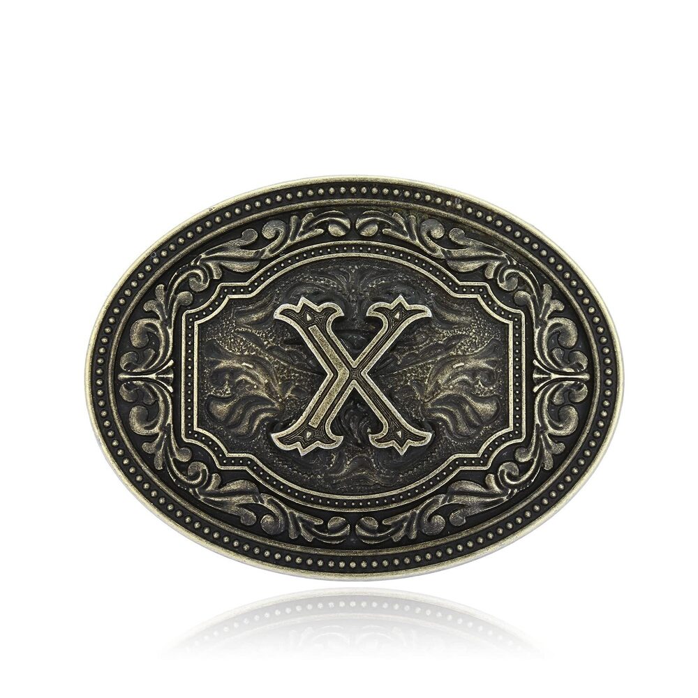 4313 Belt Buckles - Initial Letters A to Z Western Rodeo Cowboy Cowgirl